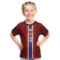 Custom Norwegian Football Kid T Shirt Norse Inspired Red Color - Wonder Print Shop