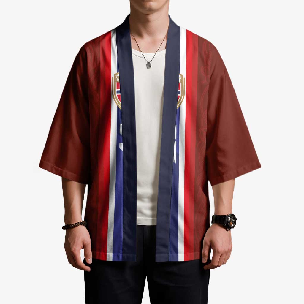 Custom Norwegian Football Kimono Norse Inspired Red Color - Wonder Print Shop