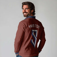 Custom Norwegian Football Long Sleeve Polo Shirt Norse Inspired Red Color - Wonder Print Shop