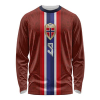 Custom Norwegian Football Long Sleeve Shirt Norse Inspired Red Color - Wonder Print Shop
