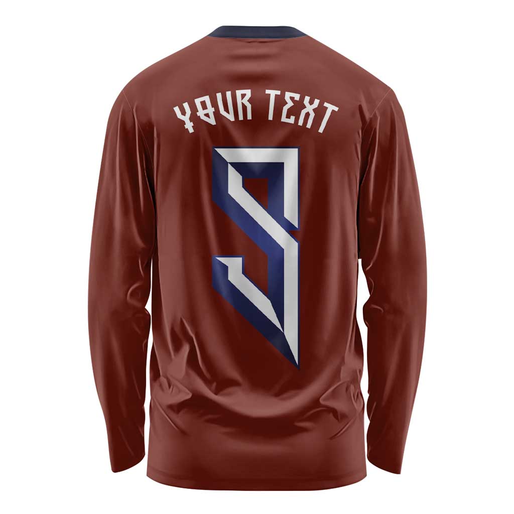Custom Norwegian Football Long Sleeve Shirt Norse Inspired Red Color - Wonder Print Shop