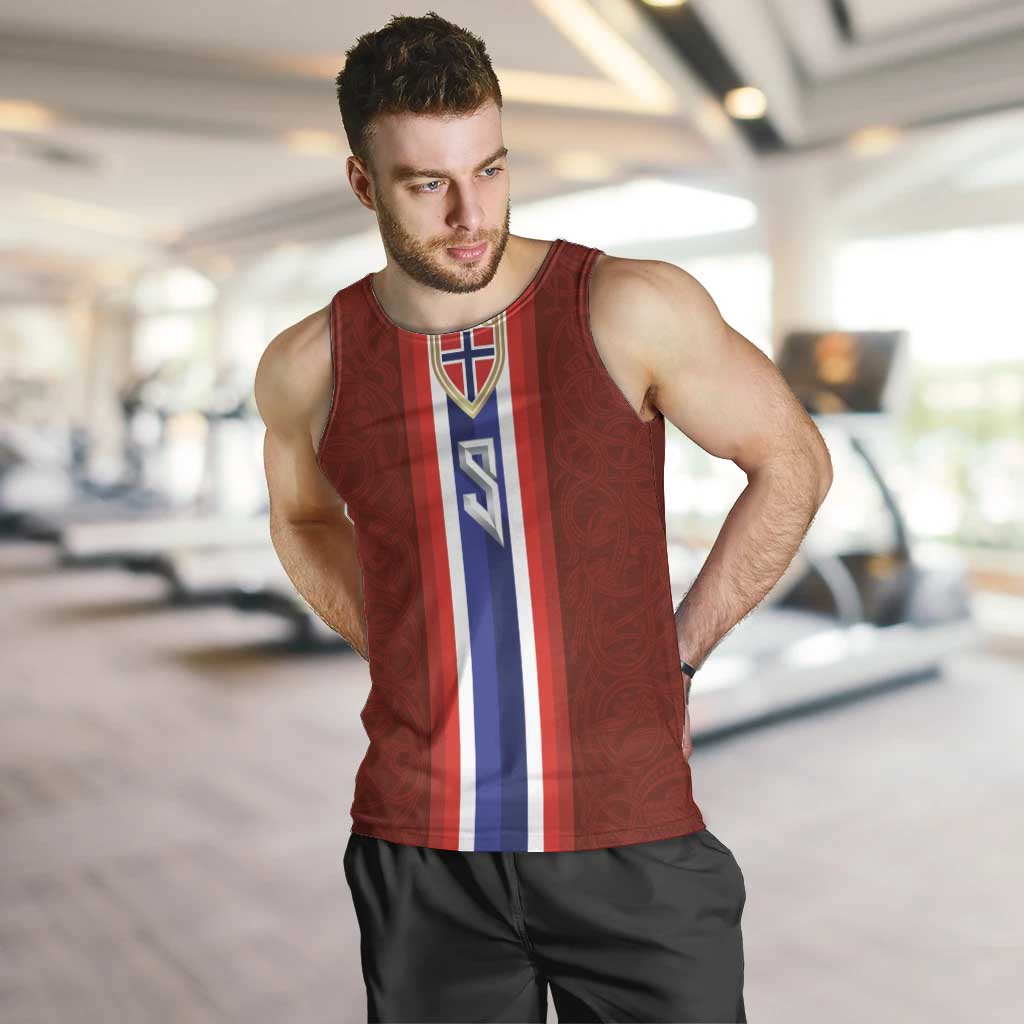 Custom Norwegian Football Men Tank Top Norse Inspired Red Color - Wonder Print Shop
