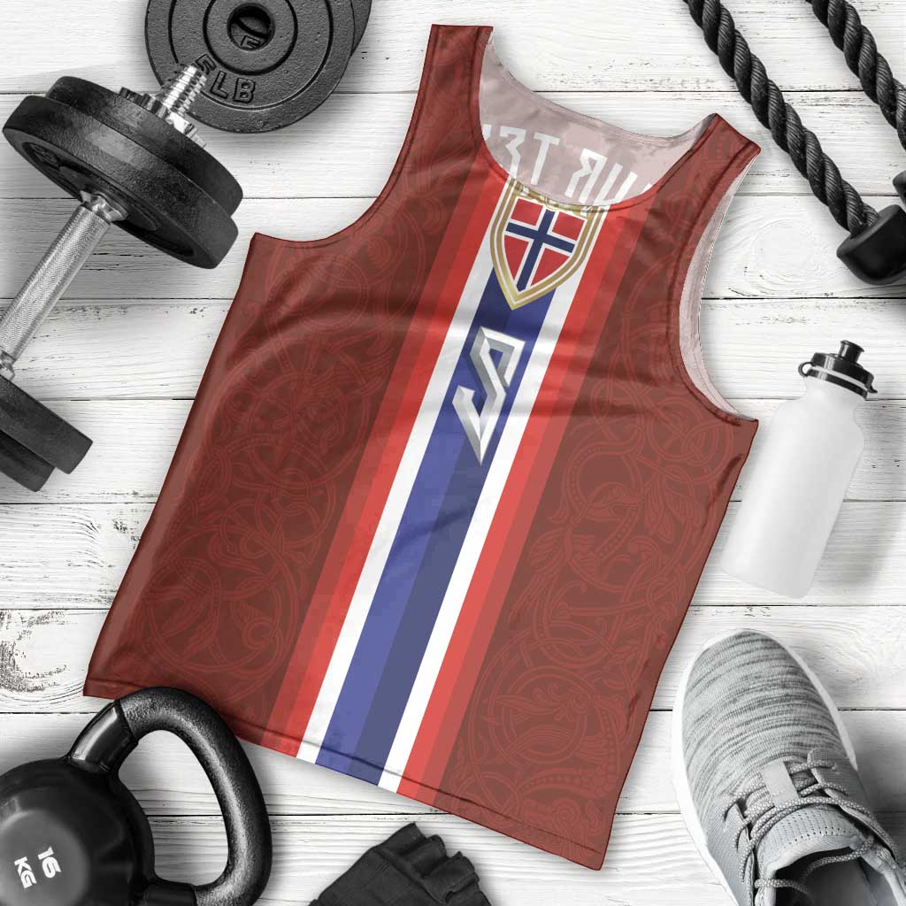 Custom Norwegian Football Men Tank Top Norse Inspired Red Color - Wonder Print Shop