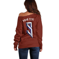 Custom Norwegian Football Off Shoulder Sweater Norse Inspired Red Color - Wonder Print Shop