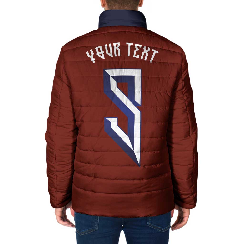 Custom Norwegian Football Padded Jacket Norse Inspired Red Color - Wonder Print Shop