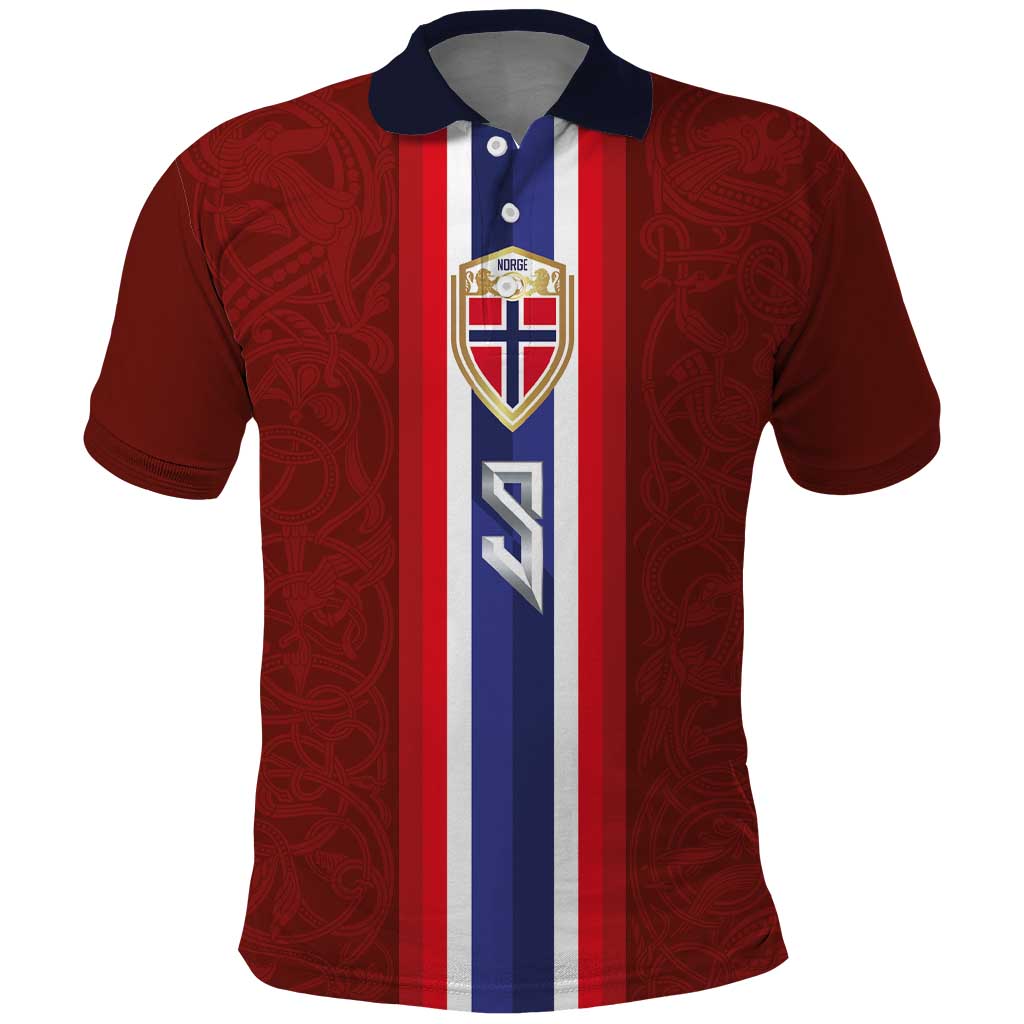 Custom Norwegian Football Polo Shirt Norse Inspired Red Color - Wonder Print Shop