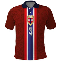 Custom Norwegian Football Polo Shirt Norse Inspired Red Color - Wonder Print Shop