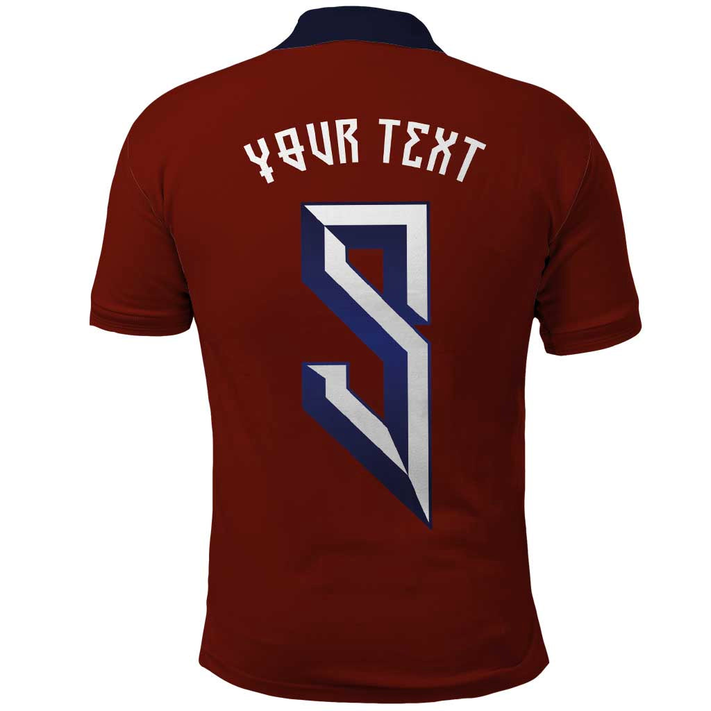Custom Norwegian Football Polo Shirt Norse Inspired Red Color - Wonder Print Shop