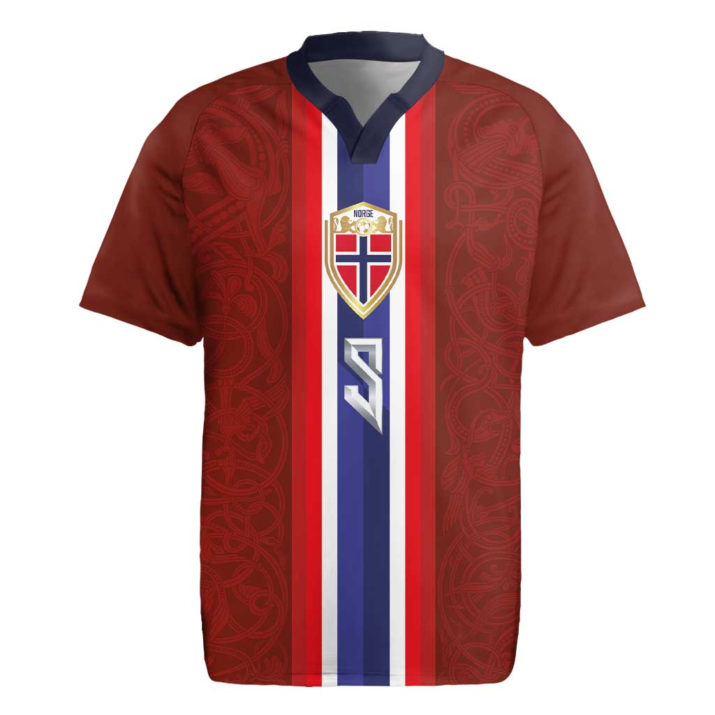 Custom Norwegian Football Rugby Jersey Norse Inspired Red Color - Wonder Print Shop