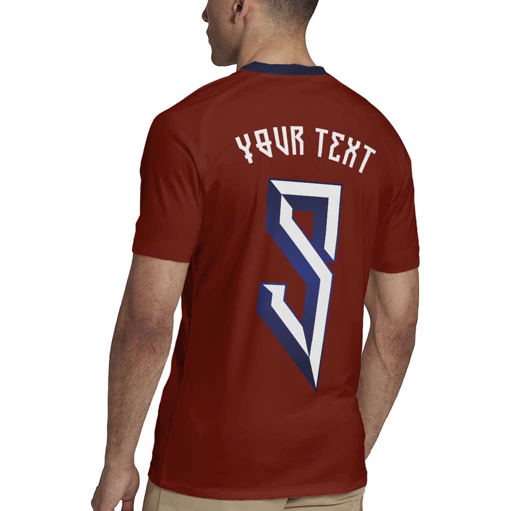 Custom Norwegian Football Rugby Jersey Norse Inspired Red Color - Wonder Print Shop