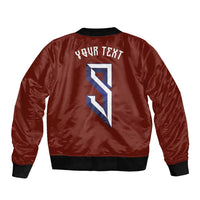 Custom Norwegian Football Sleeve Zip Bomber Jacket Norse Inspired Red Color - Wonder Print Shop