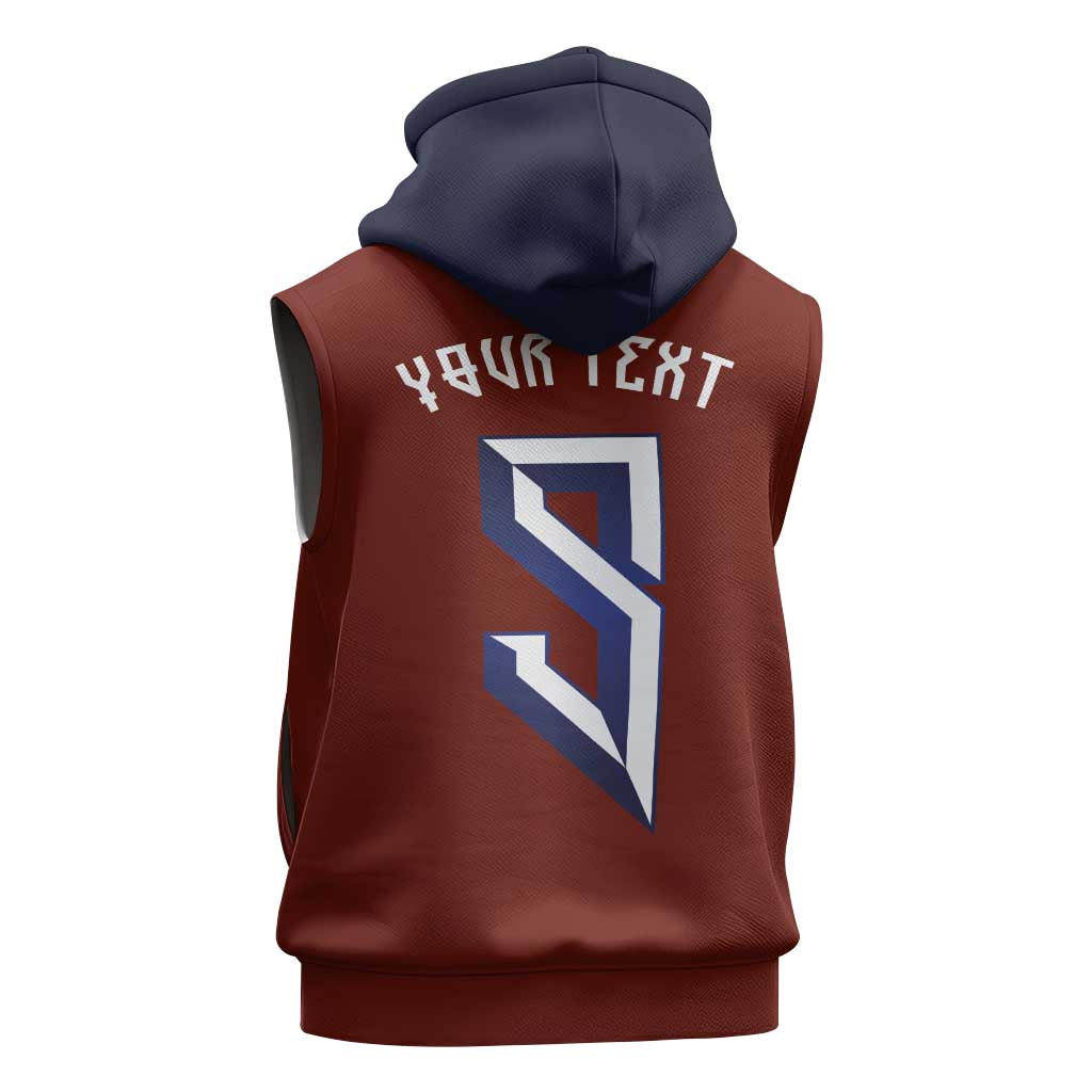 Custom Norwegian Football Sleeveless Hoodie Norse Inspired Red Color - Wonder Print Shop