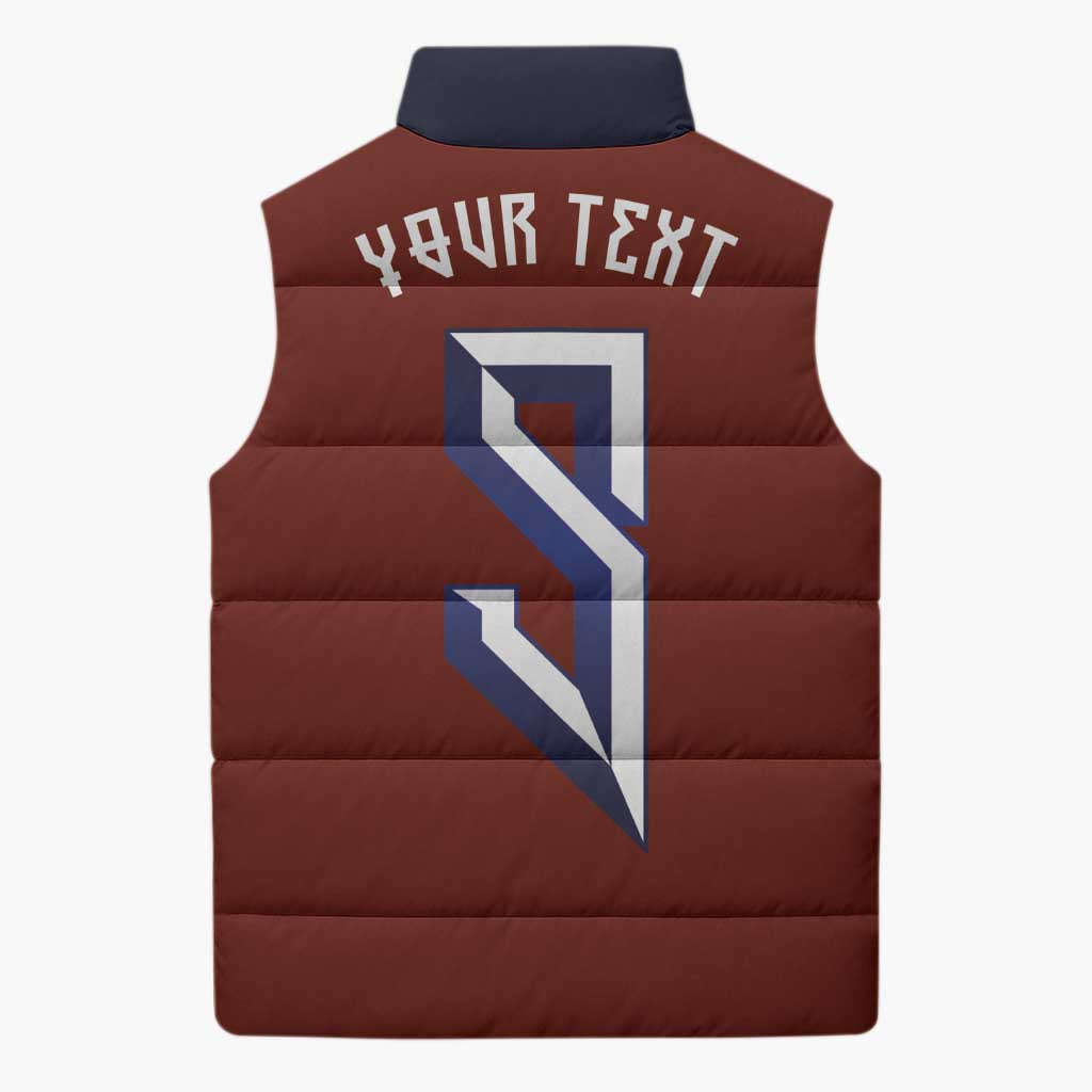 Custom Norwegian Football Sleeveless Puffer Jacket Norse Inspired Red Color - Wonder Print Shop