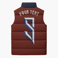 Custom Norwegian Football Sleeveless Puffer Jacket Norse Inspired Red Color - Wonder Print Shop