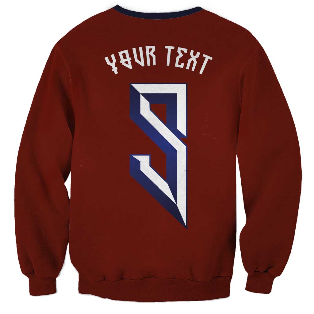 Custom Norwegian Football Sweatshirt Norse Inspired Red Color - Wonder Print Shop