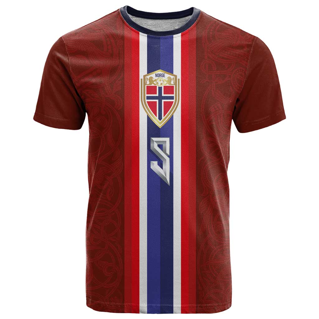 Custom Norwegian Football T Shirt Norse Inspired Red Color - Wonder Print Shop
