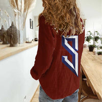 Custom Norwegian Football Women Casual Shirt Norse Inspired Red Color - Wonder Print Shop