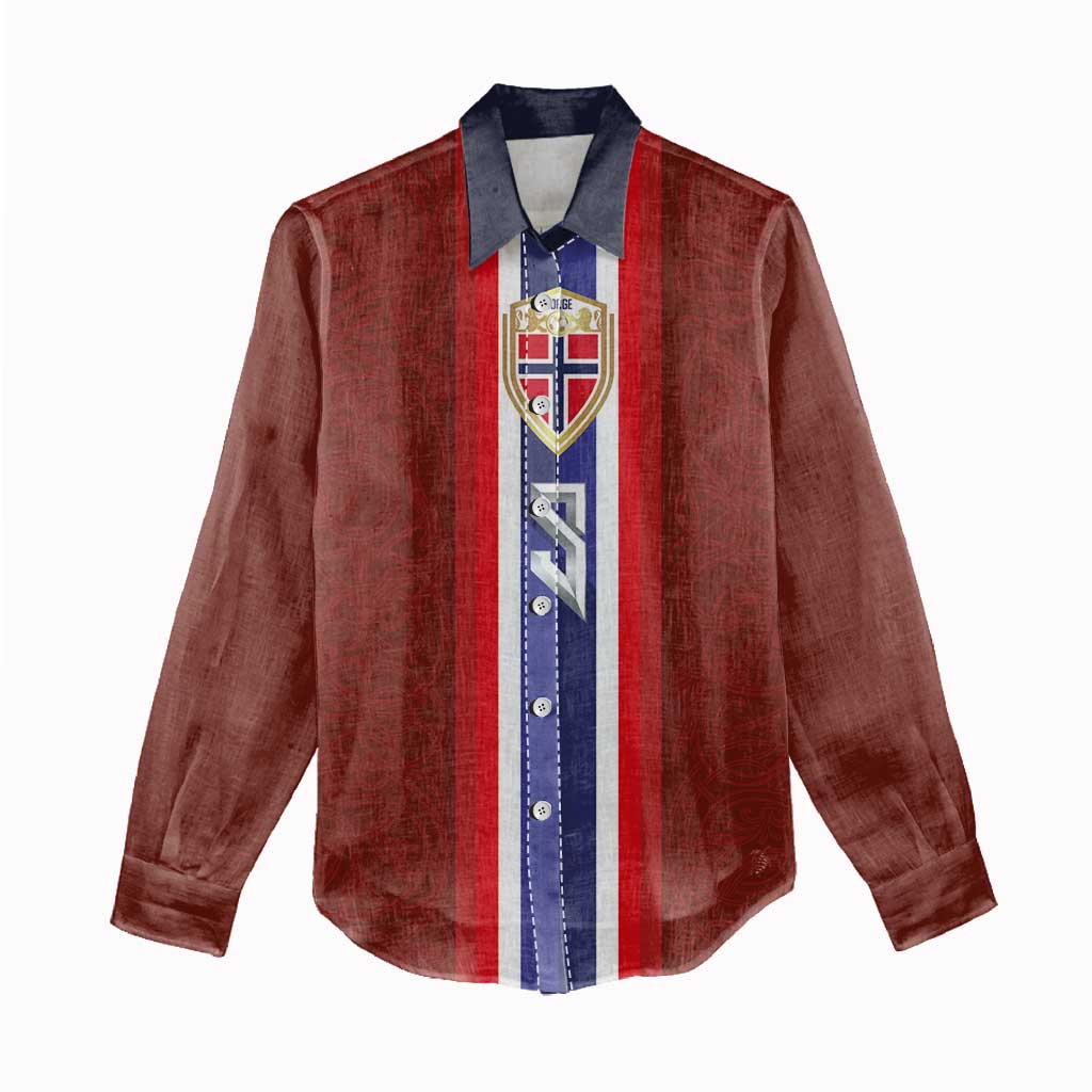 Custom Norwegian Football Women Casual Shirt Norse Inspired Red Color - Wonder Print Shop