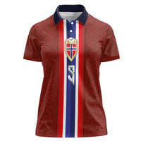 Custom Norwegian Football Women Polo Shirt Norse Inspired Red Color - Wonder Print Shop