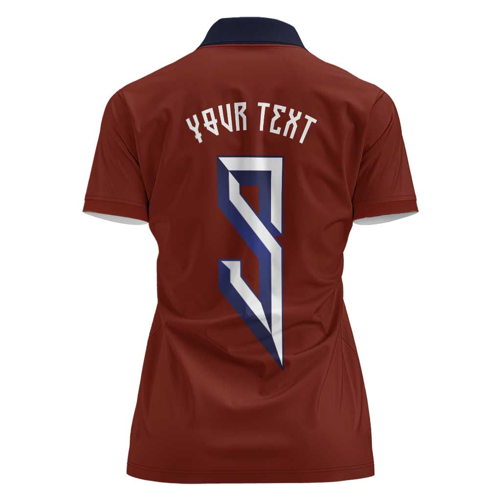 Custom Norwegian Football Women Polo Shirt Norse Inspired Red Color - Wonder Print Shop