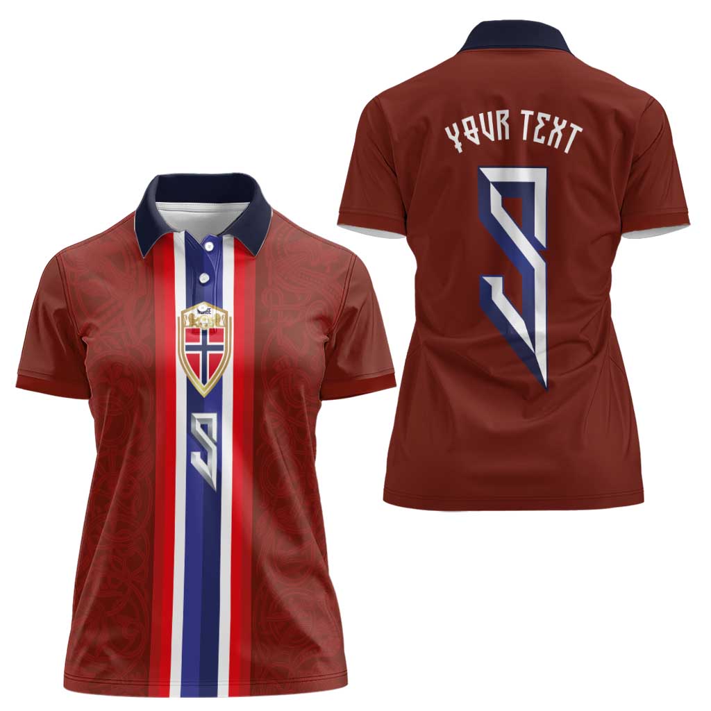 Custom Norwegian Football Women Polo Shirt Norse Inspired Red Color - Wonder Print Shop