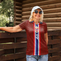 Custom Norwegian Football Women Polo Shirt Norse Inspired Red Color - Wonder Print Shop