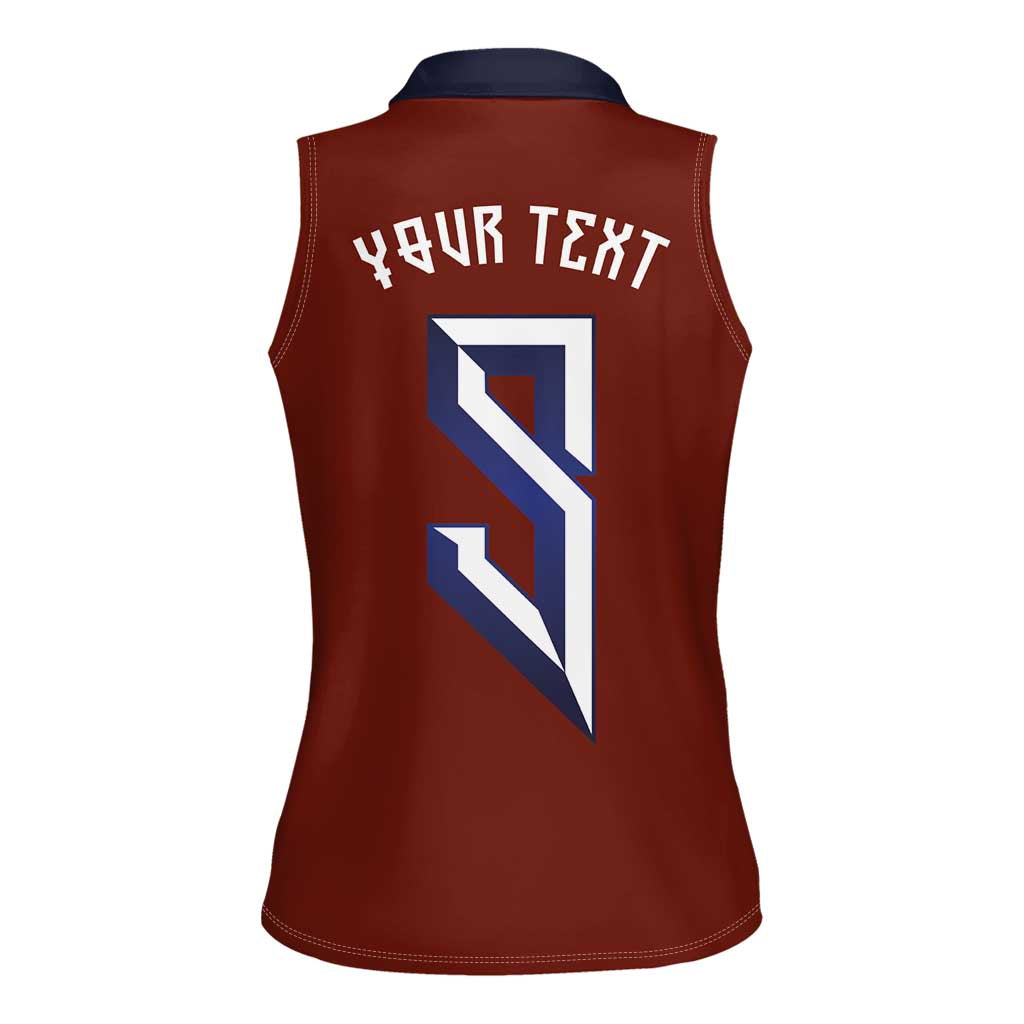 Custom Norwegian Football Women Sleeveless Polo Shirt Norse Inspired Red Color - Wonder Print Shop