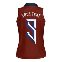 Custom Norwegian Football Women Sleeveless Polo Shirt Norse Inspired Red Color - Wonder Print Shop