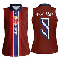 Custom Norwegian Football Women Sleeveless Polo Shirt Norse Inspired Red Color - Wonder Print Shop