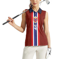 Custom Norwegian Football Women Sleeveless Polo Shirt Norse Inspired Red Color - Wonder Print Shop