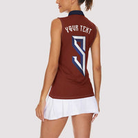 Custom Norwegian Football Women Sleeveless Polo Shirt Norse Inspired Red Color - Wonder Print Shop