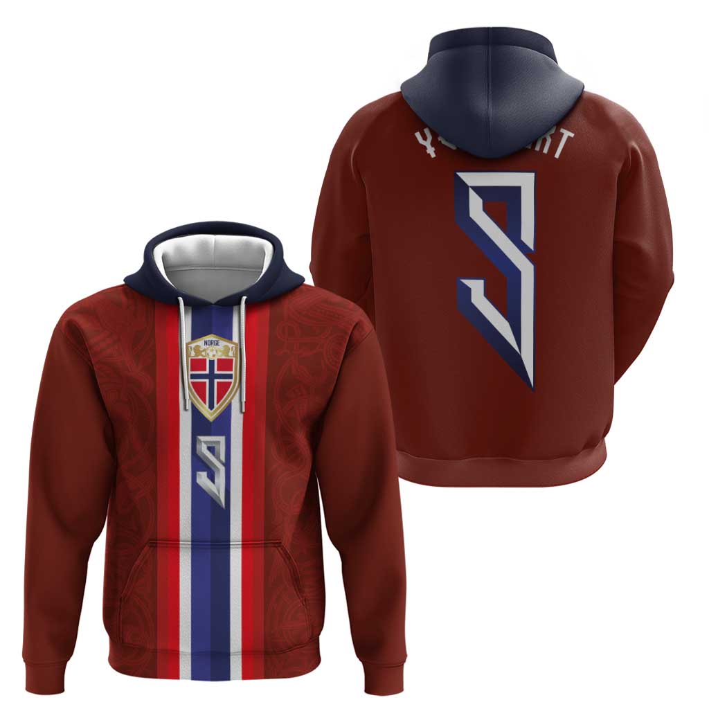 Custom Norwegian Football Zip Hoodie Norse Inspired Red Color - Wonder Print Shop
