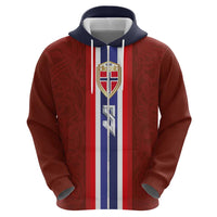 Custom Norwegian Football Zip Hoodie Norse Inspired Red Color - Wonder Print Shop