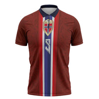 Custom Norwegian Football Zipper Polo Shirt Norse Inspired Red Color - Wonder Print Shop