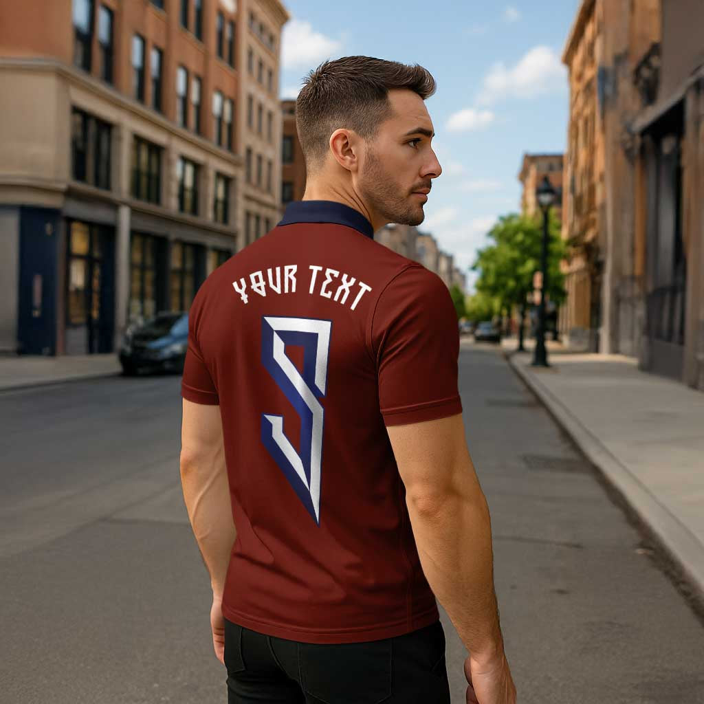 Custom Norwegian Football Zipper Polo Shirt Norse Inspired Red Color - Wonder Print Shop