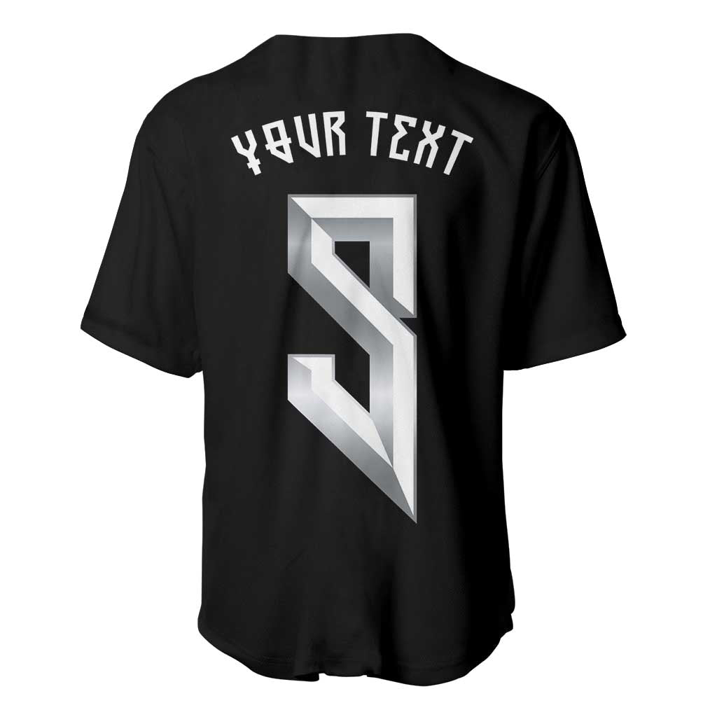 Custom Norwegian Football Baseball Jersey Norse Inspired Black Color - Wonder Print Shop