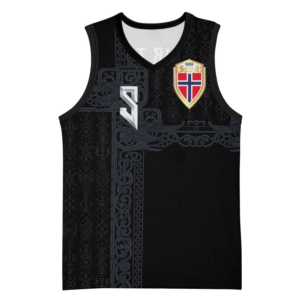 Custom Norwegian Football Basketball Jersey Norse Inspired Black Color - Wonder Print Shop