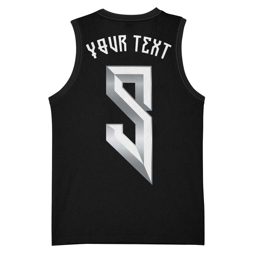 Custom Norwegian Football Basketball Jersey Norse Inspired Black Color - Wonder Print Shop