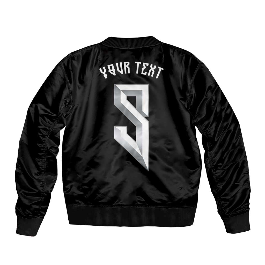 Custom Norwegian Football Bomber Jacket Norse Inspired Black Color - Wonder Print Shop