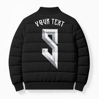 Custom Norwegian Football Bomber Puffer Jacket Norse Inspired Black Color - Wonder Print Shop