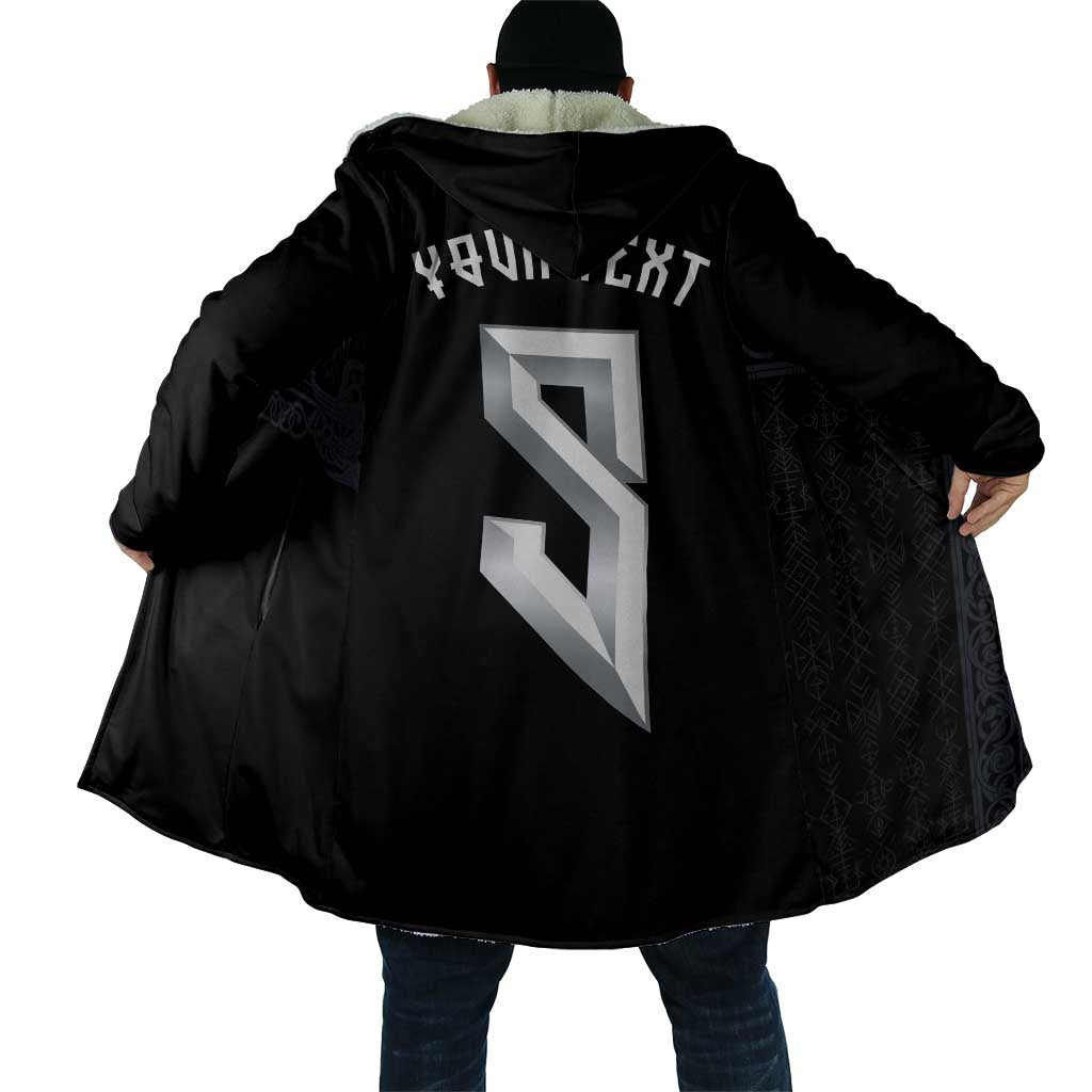 Custom Norwegian Football Cloak Norse Inspired Black Color - Wonder Print Shop