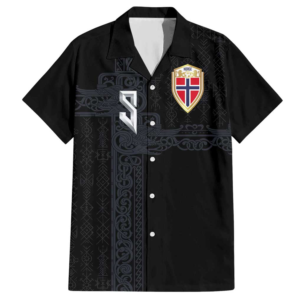 Custom Norwegian Football Hawaiian Shirt Norse Inspired Black Color - Wonder Print Shop