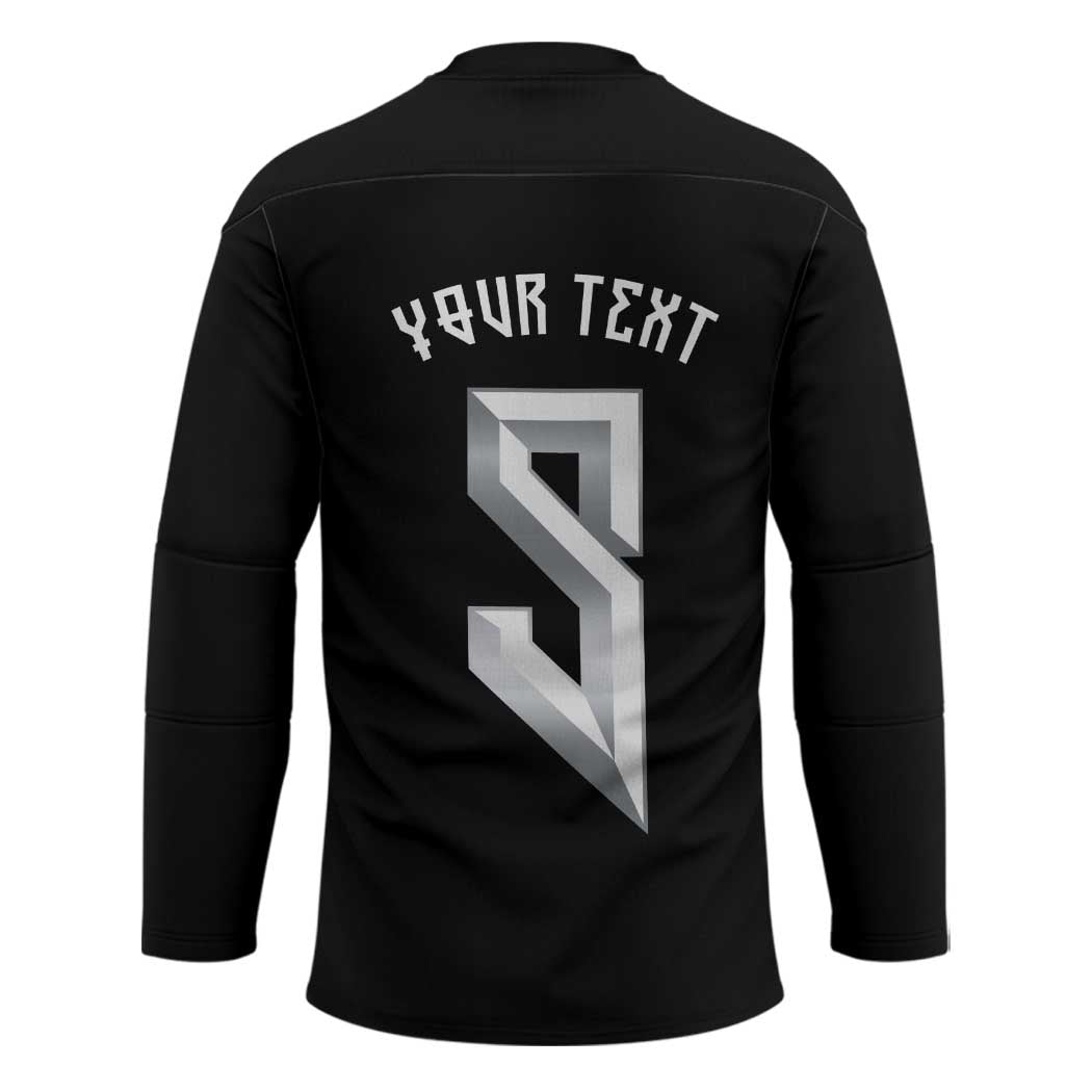 Custom Norwegian Football Hockey Jersey Norse Inspired Black Color - Wonder Print Shop