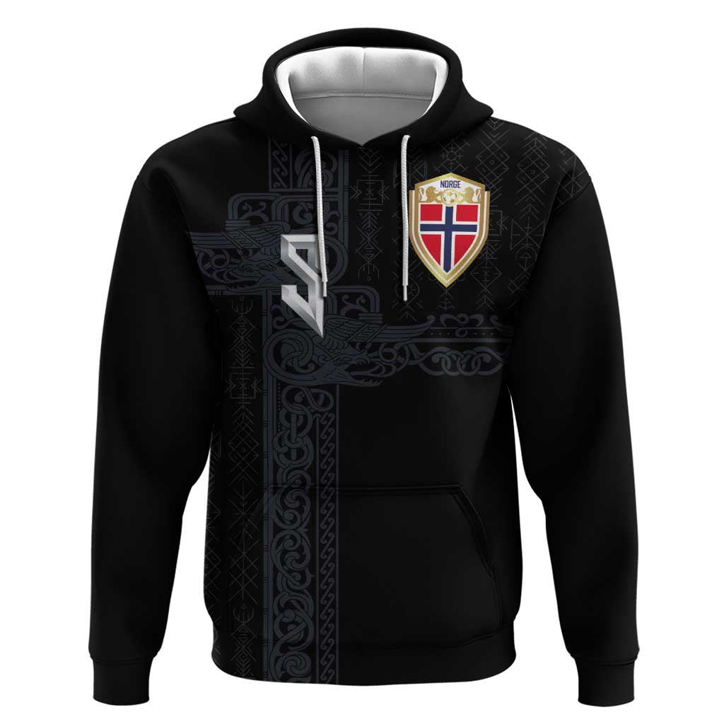 Custom Norwegian Football Hoodie Norse Inspired Black Color - Wonder Print Shop