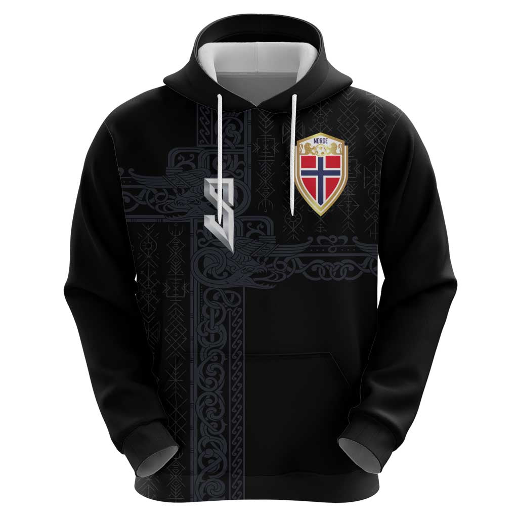 Custom Norwegian Football Hoodie Norse Inspired Black Color - Wonder Print Shop