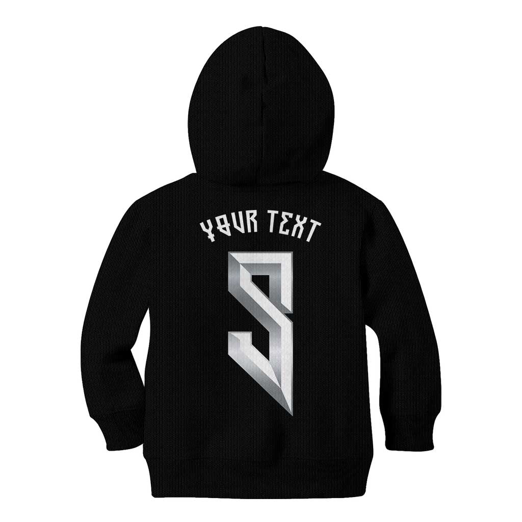 Custom Norwegian Football Kid Hoodie Norse Inspired Black Color - Wonder Print Shop