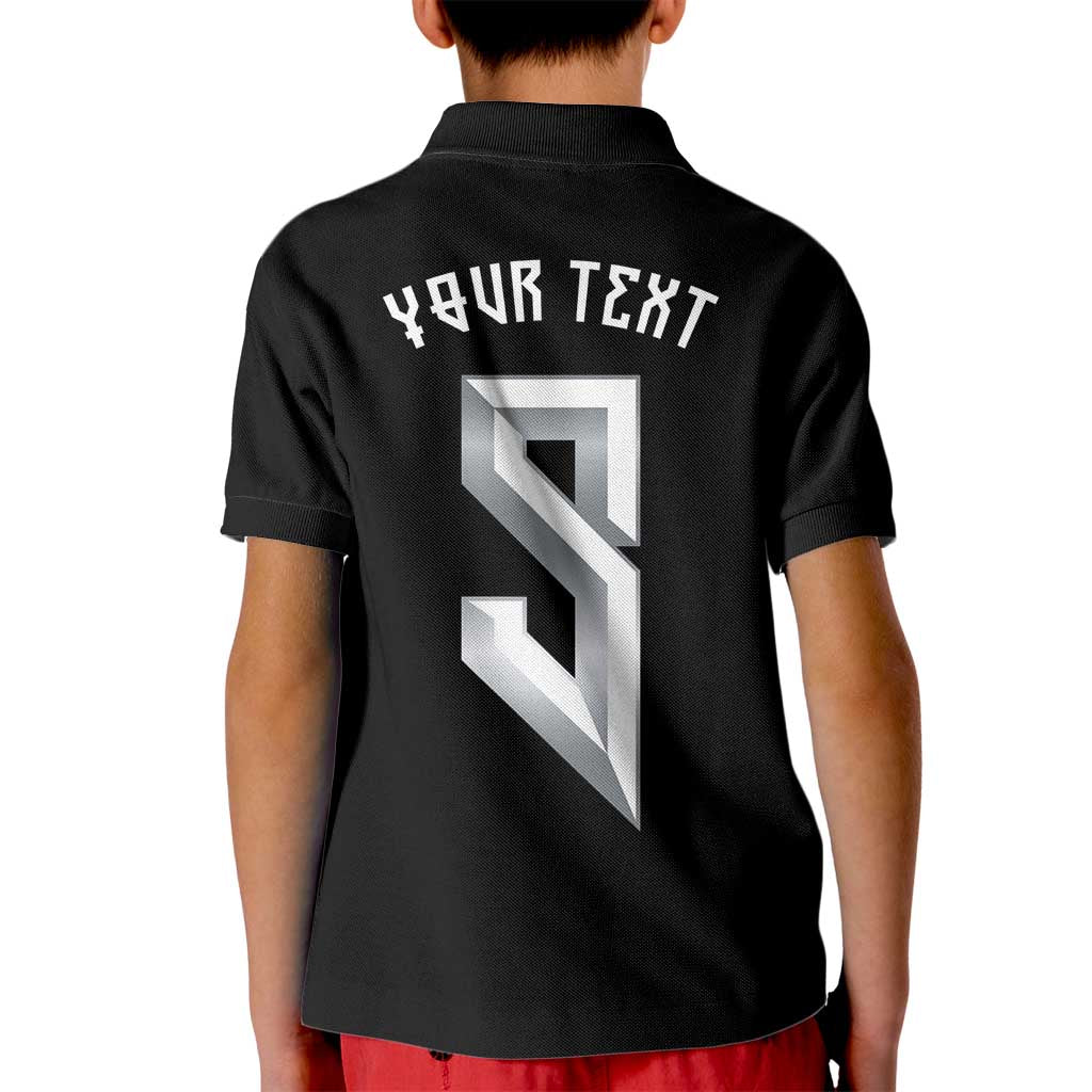 Custom Norwegian Football Kid Polo Shirt Norse Inspired Black Color - Wonder Print Shop