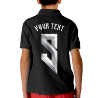 Custom Norwegian Football Kid Polo Shirt Norse Inspired Black Color - Wonder Print Shop