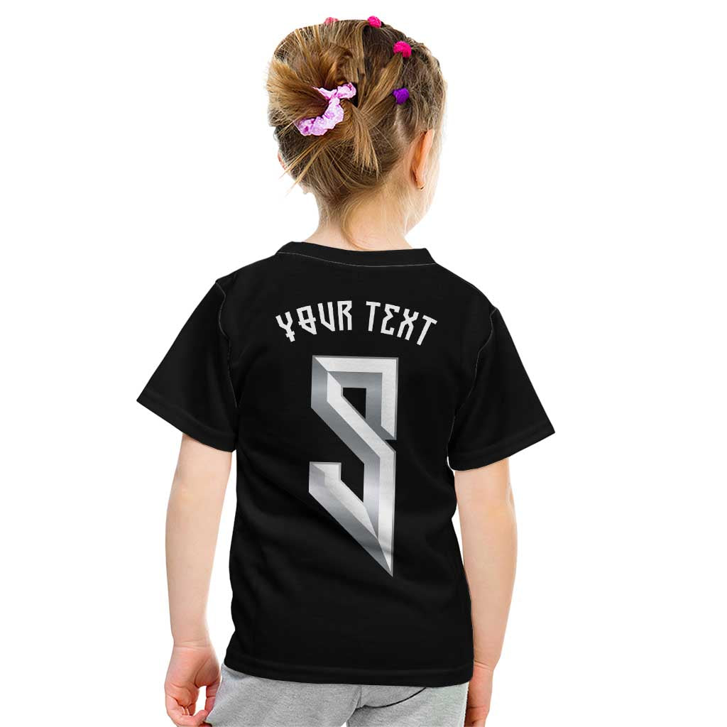 Custom Norwegian Football Kid T Shirt Norse Inspired Black Color - Wonder Print Shop