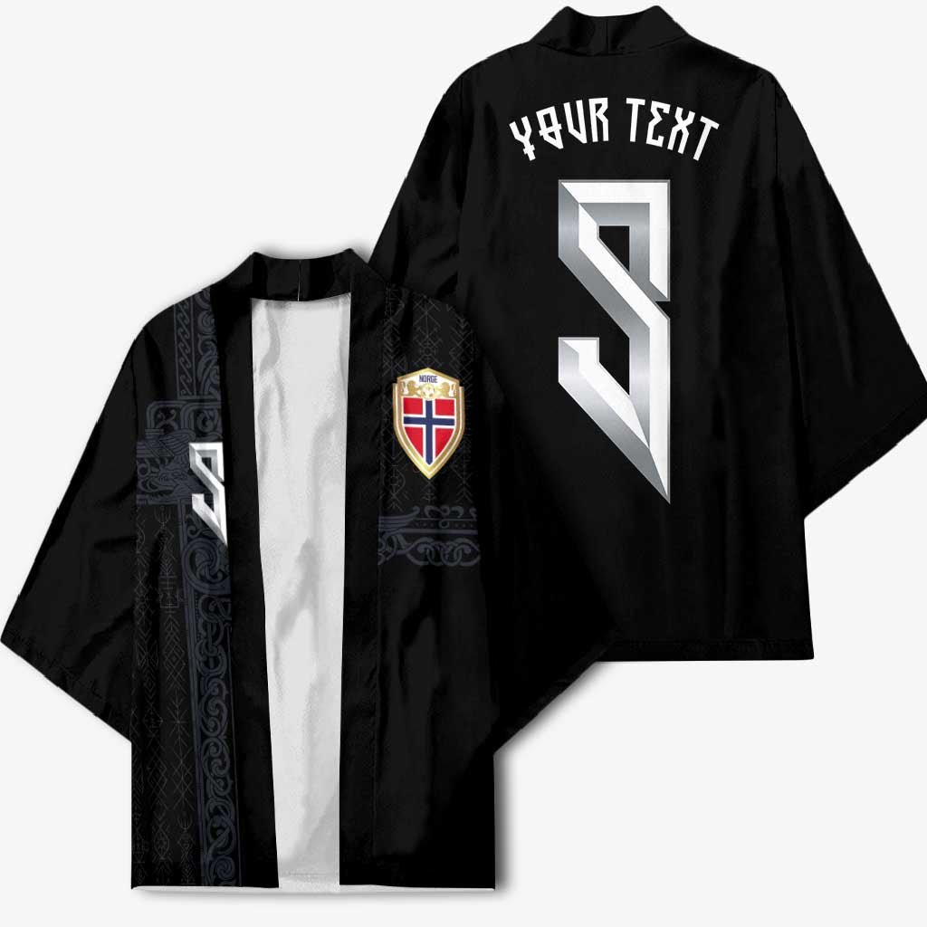 Custom Norwegian Football Kimono Norse Inspired Black Color - Wonder Print Shop